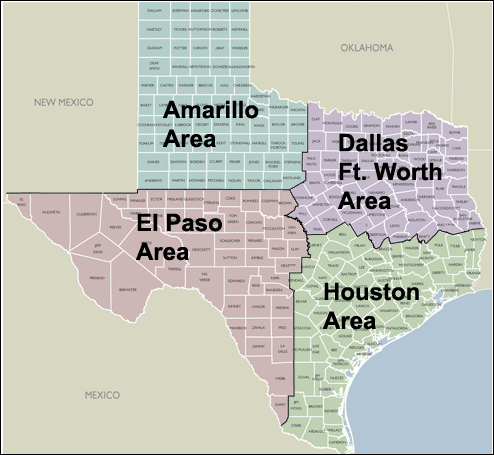 County Wall Maps of Texas