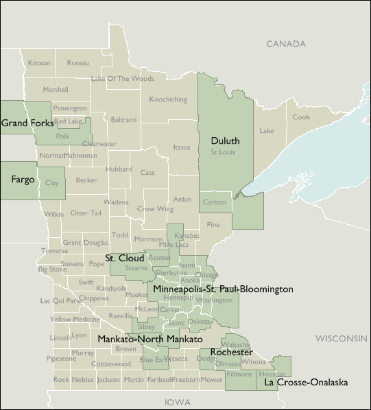 Metro Area Wall Maps of Minnesota