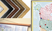 Many finishing options including framed, magnetic, laminated maps and more.