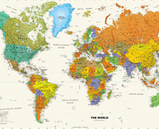 Shop for world wall maps for interior decor.