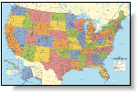 USA Political Wall Map