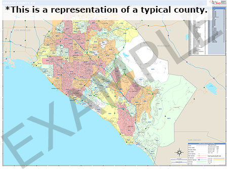 La Porte County, IN  Demographic Wall Map