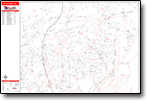 Red Line City Zip Code Wall Maps