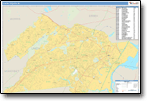 Basic Style County Zip Code Wall Map