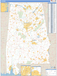Alabama Zip Code Wall Map