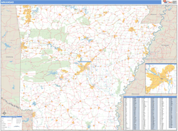 Arkansas Zip Code Wall Map