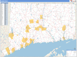 Connecticut Zip Code Wall Map
