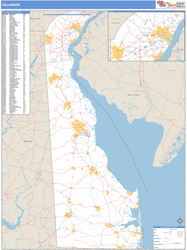 Delaware Zip Code Wall Map