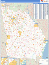 Georgia Zip Code Wall Map
