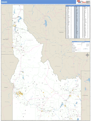 Idaho Zip Code Wall Map