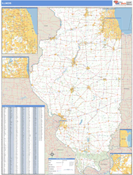 Illinois Zip Code Wall Map