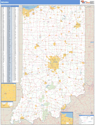Indiana Zip Code Wall Map