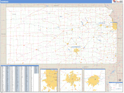 Kansas Zip Code Wall Map