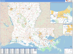 Louisiana Zip Code Wall Map
