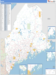 Maine Zip Code Wall Map
