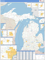 Michigan Zip Code Wall Map
