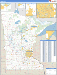 Minnesota Zip Code Wall Map
