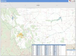 Montana Zip Code Wall Map