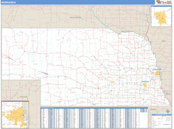 Nebraska Zip Code Wall Map