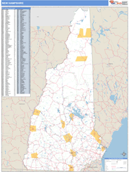 New Hampshire Zip Code Wall Map