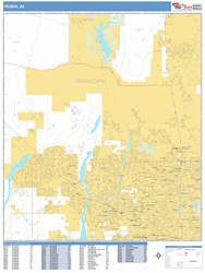 Peoria Zip Code Wall Map by MarketMAPS