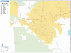 Corona Zip Code Wall Map by MarketMAPS