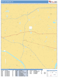 East Los Angeles Zip Code Wall Map by MarketMAPS