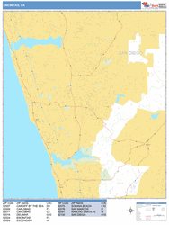 Encinitas Zip Code Wall Map by MarketMAPS