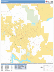 Escondido Zip Code Wall Map by MarketMAPS