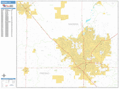 Fresno Zip Code Wall Map by MarketMAPS