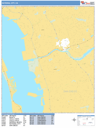 National City Zip Code Wall Map by MarketMAPS