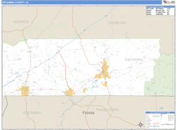Escambia Wall Map by MarketMAPS