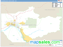 Fairbanks North Star Wall Map by MarketMAPS