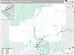 Anchorage, AK Metro Area Zip Code Wall Map by MarketMAPS!