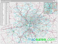 Atlanta, GA Metro Area Wall Map by MarketMAPS!