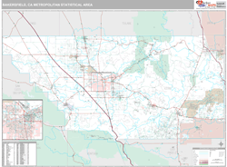 Bakersfield, CA Metro Area Zip Code Wall Map by MarketMAPS!