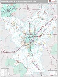 Birmingham, AL Metro Area Wall Map by MarketMAPS!
