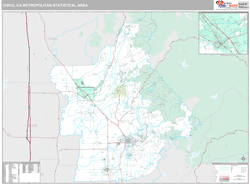 Chico-Paradise, CA Metro Area Wall Map by MarketMAPS!