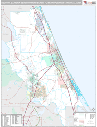 Daytona Beach, FL Metro Area Zip Code Wall Map by MarketMAPS!