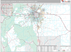 Denver, CO Metro Area Wall Map by MarketMAPS!