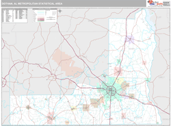Dothan, AL Metro Area Zip Code Wall Map by MarketMAPS!