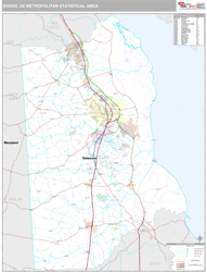 Dover, DE Metro Area Zip Code Wall Map by MarketMAPS!