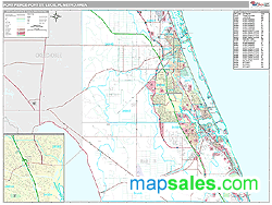 Fort Pierce-Port St. Lucie, FL Metro Area Zip Code Wall Map by MarketMAPS!
