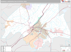 Gadsden, AL Metro Area Wall Map by MarketMAPS!