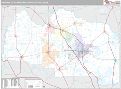 Gainesville, FL Metro Area Wall Map by MarketMAPS!