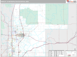Greeley, CO Metro Area Zip Code Wall Map by MarketMAPS!