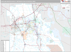 Lakeland-Winter Haven, FL Metro Area Zip Code Wall Map by MarketMAPS!