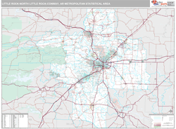 Little Rock-North Little Rock, AR Metro Area Zip Code Wall Map by MarketMAPS!