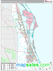 Melbourne-Titusville-Palm Bay, FL Metro Area Wall Map by MarketMAPS!