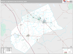 Merced, CA Metro Area Wall Map by MarketMAPS!
